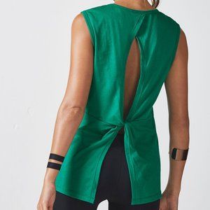 Fabletics Tie Back Holly Tank Jungle Green NWOT S